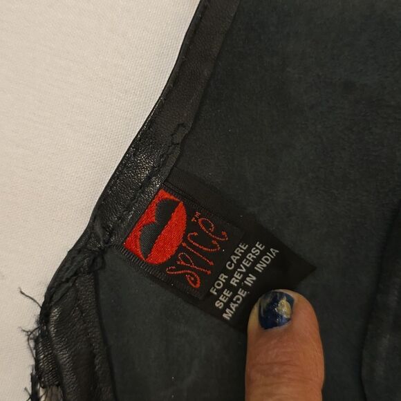 SPICE LEATHER AND LACE SEXY BODYSUIT SIZE SMALL. - Picture 6 of 9